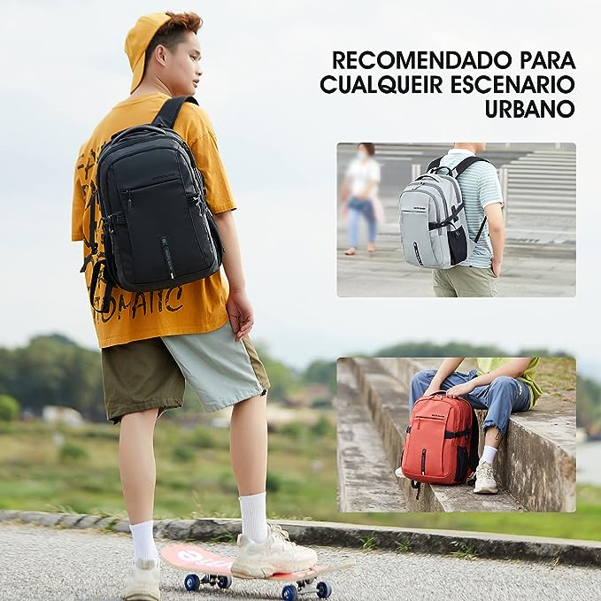 A Mochila para Laptop, ARCTIC HUNTER AH Mochila Antirrobo Impermeable con Puerto de Carga USB, Mochila de Negocios con Múltiples Compartimentos de 15.6 pulgadas