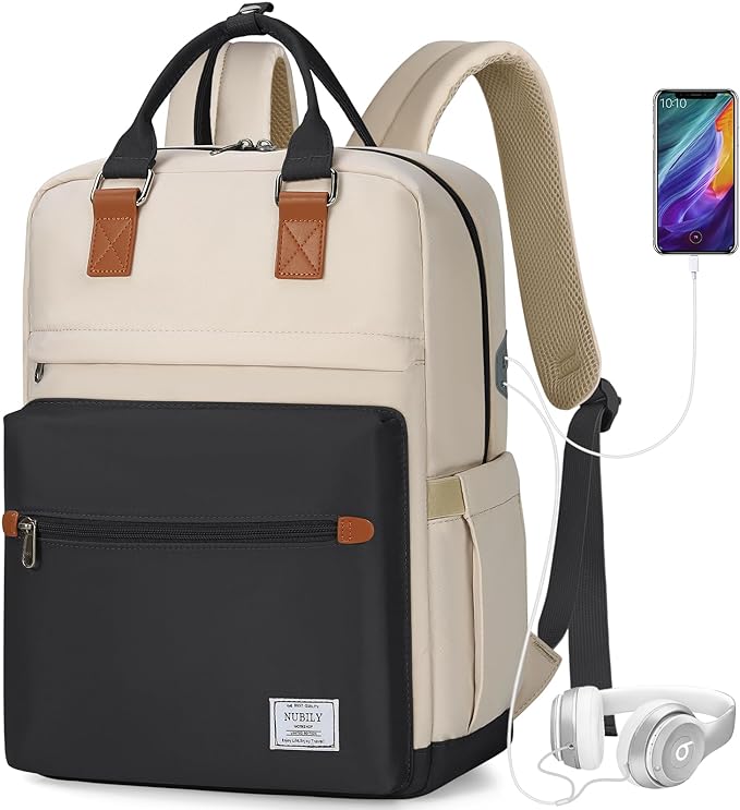 A RAINSMORE Mochilas para Mujer Mochila para Laptop Mochila de Viaje Mochila para Portátil de 15.6 Pulgadas Backpack Ligera Mochilas laptop Negro.