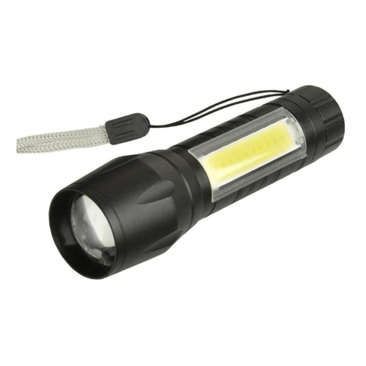 Linterna Bolsillo Táctica Recargable Alto Brillo Negro.