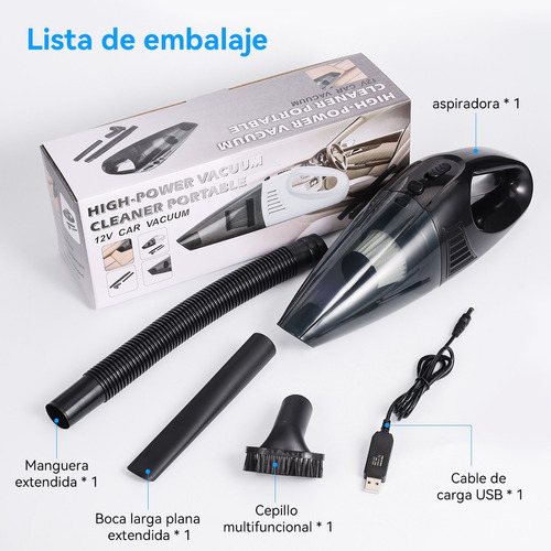 Aspiradora De Mano Portátil Inalambrica Para Auto Y Hogar