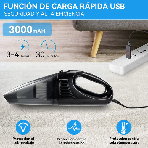 Aspiradora De Mano Portátil Inalambrica Para Auto Y Hogar
