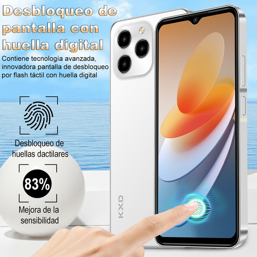 Kxd A07 Teléfono Dual Sim 8gb Ram + 128gb Rom Gran Pantalla 150hz Alta Frecuencia De Actualización 6.52 Pulgadas Con Desbloqueo Por Huella Digital