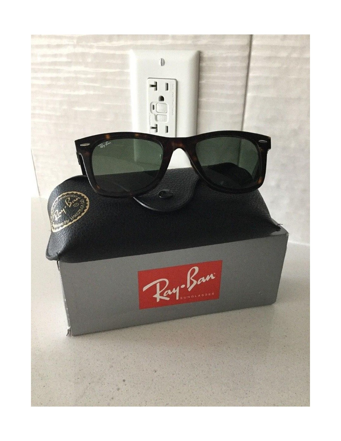 Lentes de sol Ray Ban Rb2140 902 Wayfarer Carey Negro G-15 Original Icon 