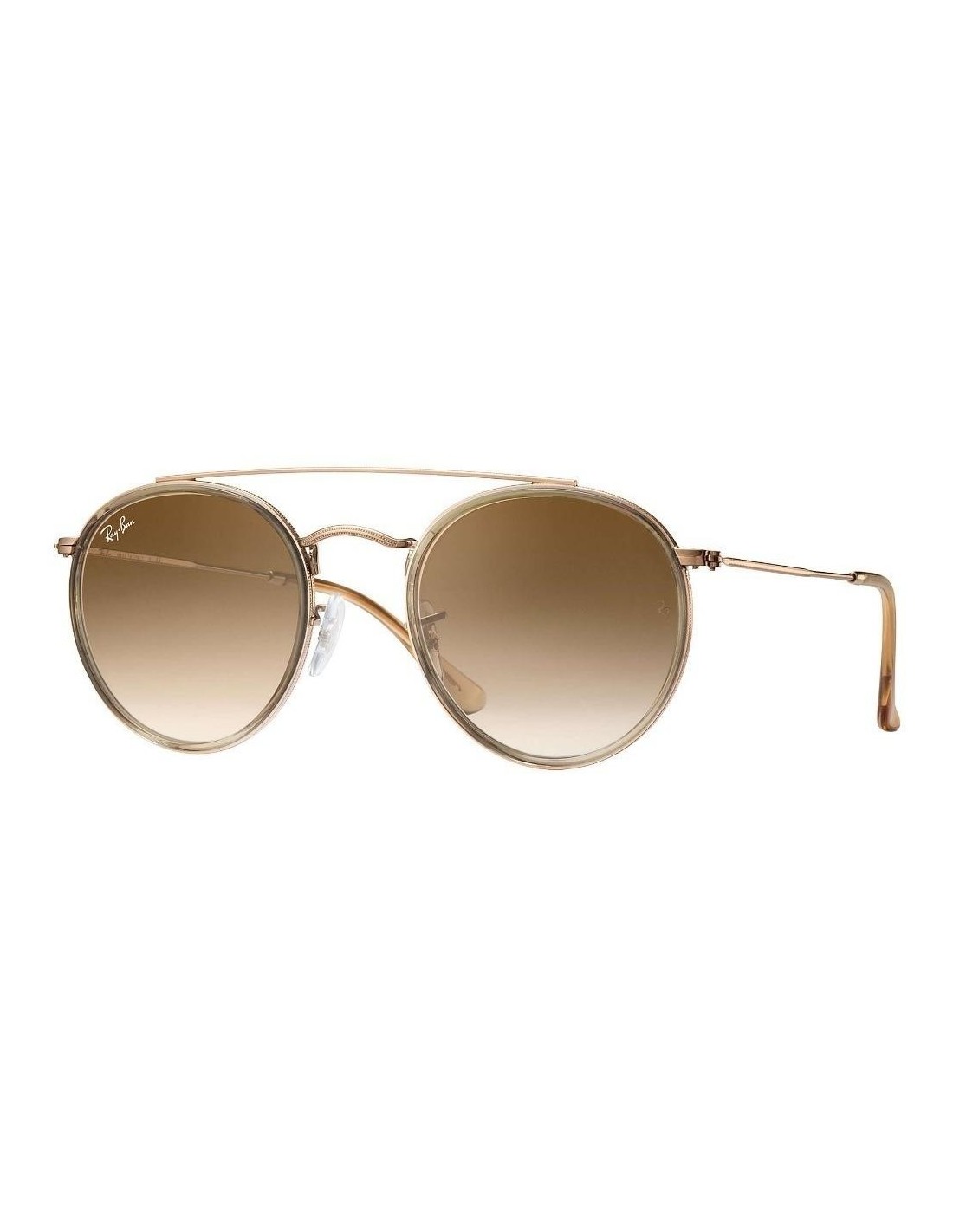 Lentes de sol Ray Ban Rb3647n 907051 Round Double Bridge Cafe Degradado