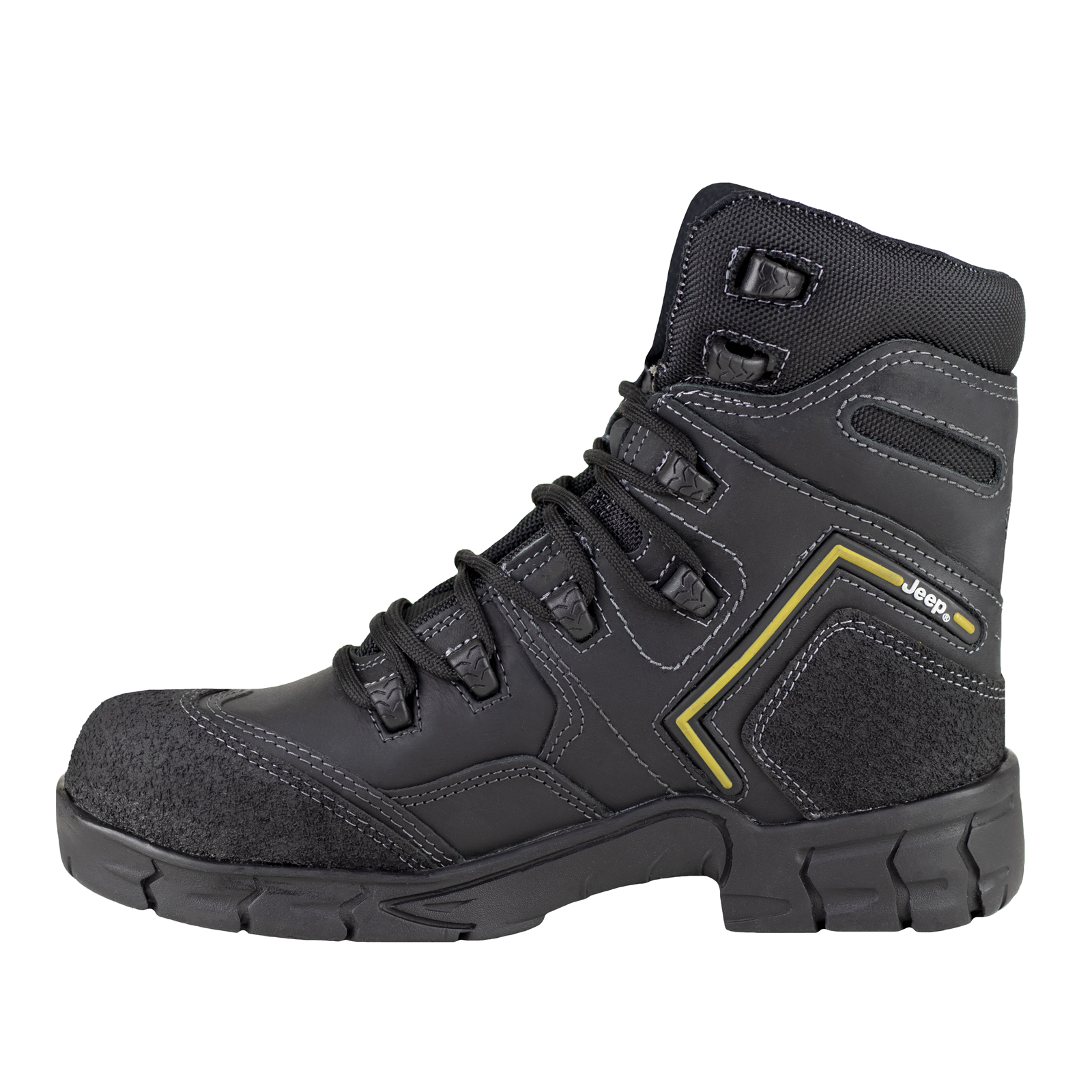 Bota Larga Con Casquillo Jeep Para Hombre 5113 Crazy Negro Originales.