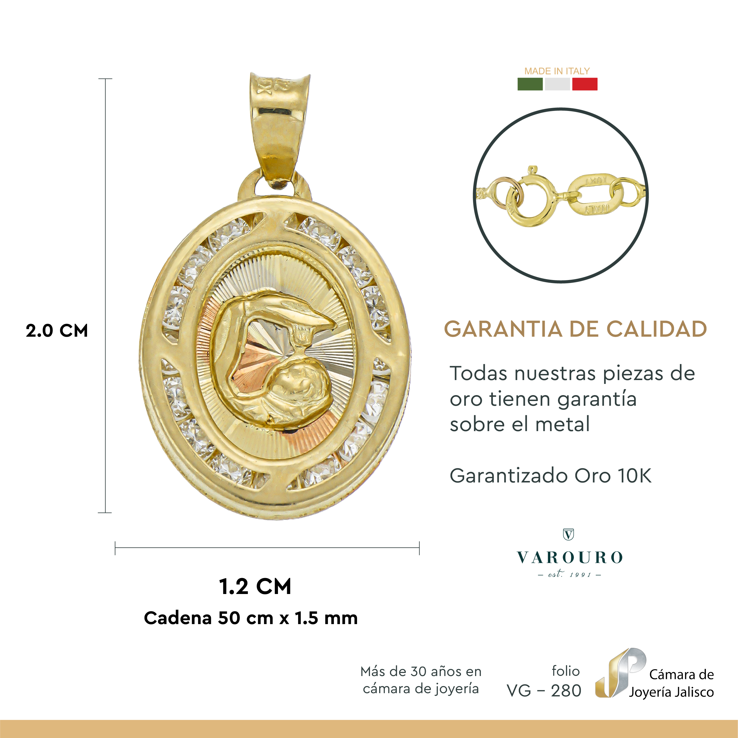 Medalla Para Bebe Bautizo Oro 10k Y Cadena De Oro Sólido 10k.