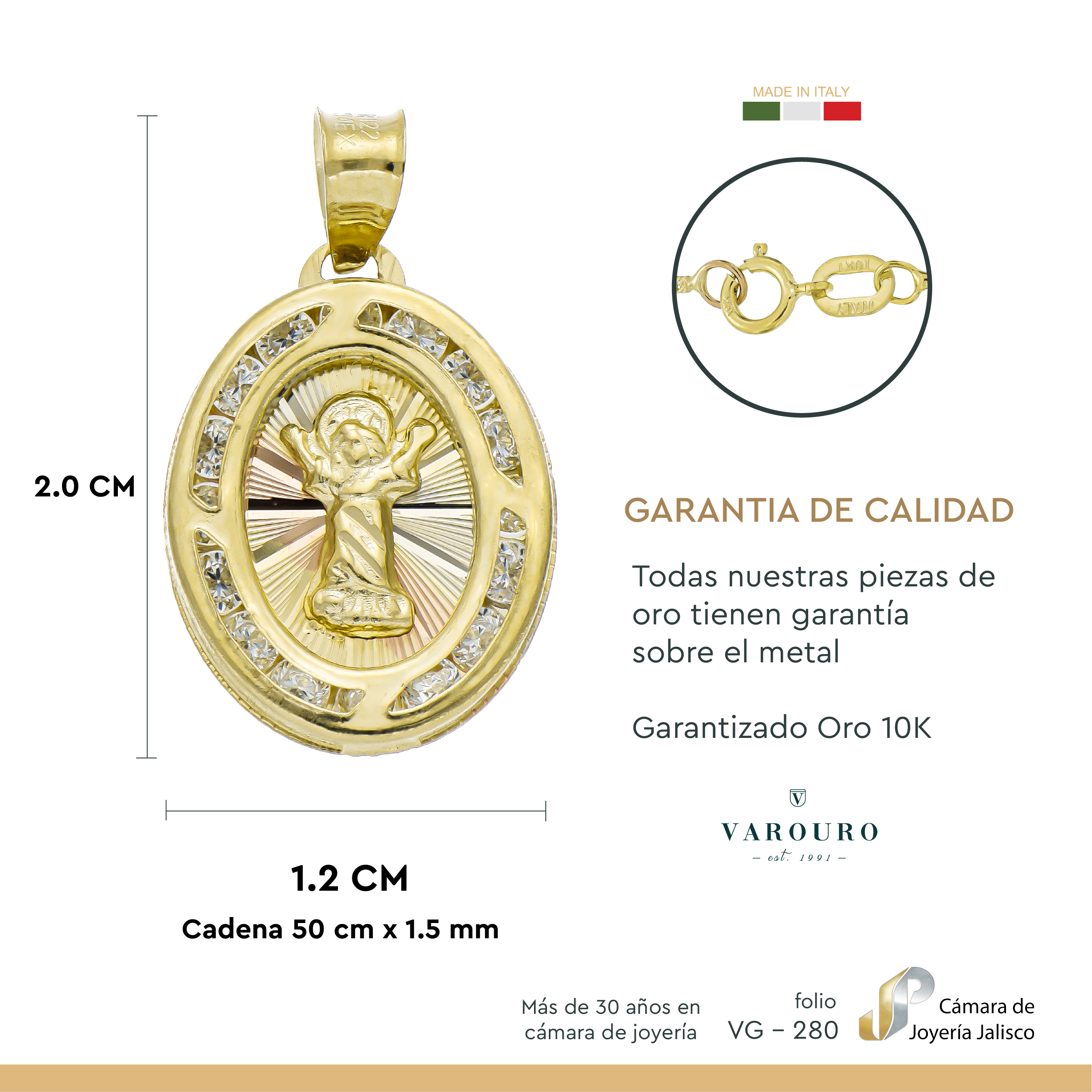 Medalla Niño Bautizo Divino Niño Y Cadena De Oro Sólido 10k