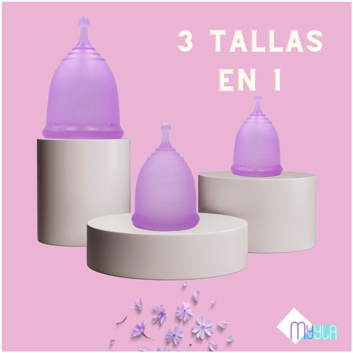 Set De 3 Copas Menstruales Myyla Cup + Vaso + Bolsa De Tela