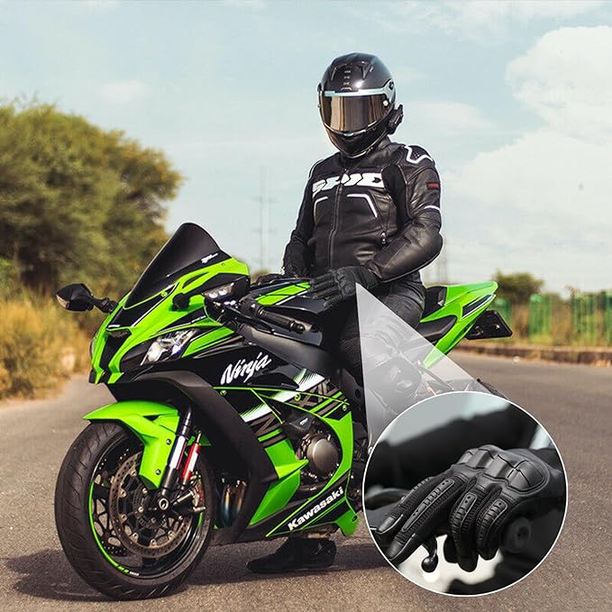 Guantes Motociclista, Guantes tácticos de goma para hombre,con pantalla táctil y protección dura para los nudillos, adecuados para andar en motocicleta, entrenamiento táctico, airsoft paintballetc.