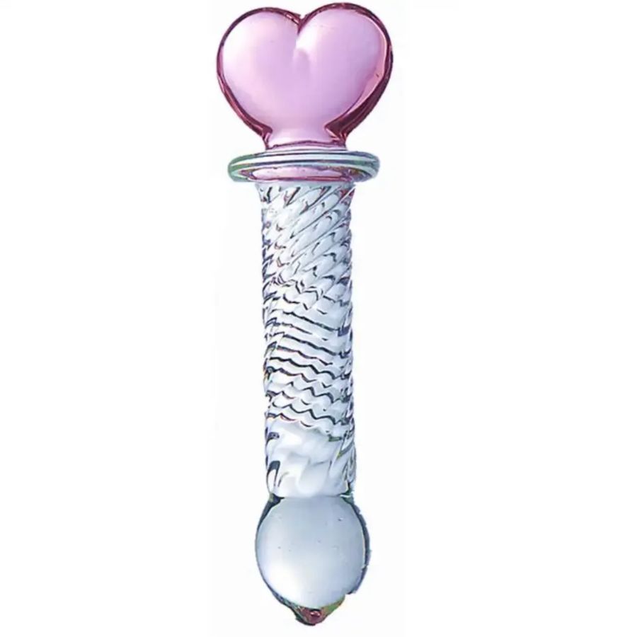 Dildo Masturbador Cristal Varita corazón texturizado
