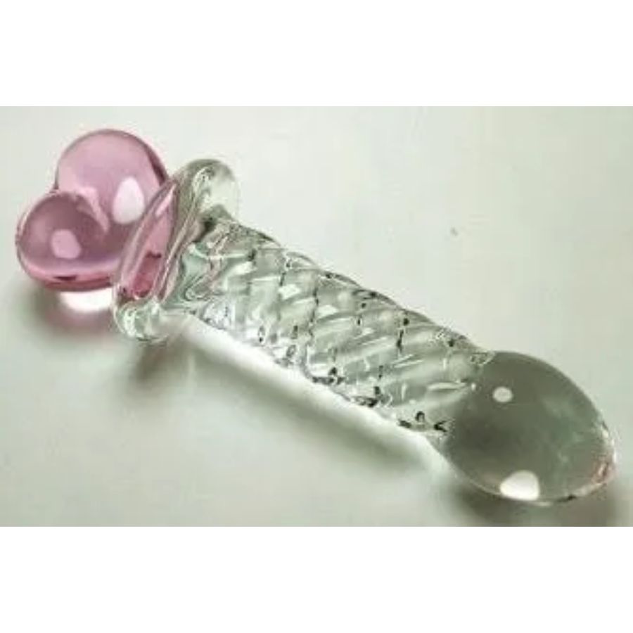 Dildo Masturbador Cristal Varita corazón texturizado