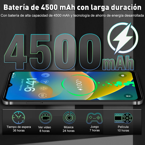 Kxd A07 Teléfono Dual Sim 8gb Ram + 128gb Rom Gran Pantalla 150hz Alta Frecuencia De Actualización 6.52 Pulgadas Con Desbloqueo Por Huella Digital