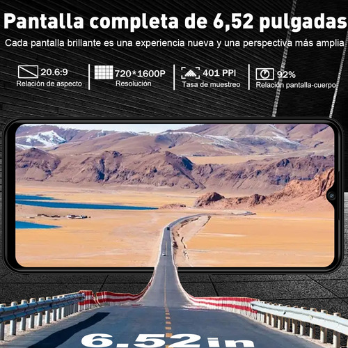 Kxd A07 Teléfono Dual Sim 8gb Ram + 128gb Rom Gran Pantalla 150hz Alta Frecuencia De Actualización 6.52 Pulgadas Con Desbloqueo Por Huella Digital