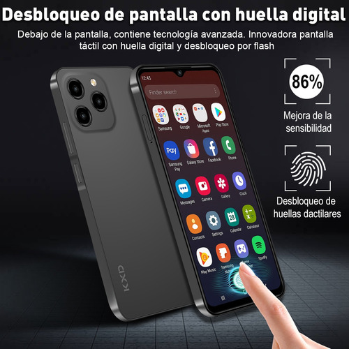 Kxd A07 Teléfono Dual Sim 8gb Ram + 128gb Rom Gran Pantalla 150hz Alta Frecuencia De Actualización 6.52 Pulgadas Con Desbloqueo Por Huella Digital