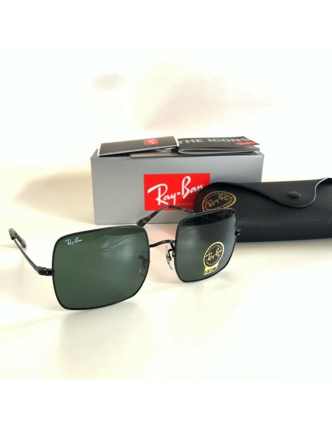 Lentes de sol Ray Ban Rb1971 914831 Square Negro G15 Clasico Original Icon