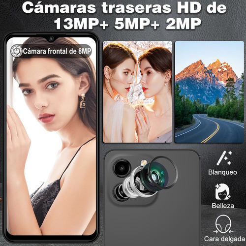 Kxd A07 Teléfono Dual Sim 8gb Ram + 128gb Rom Gran Pantalla 150hz Alta Frecuencia De Actualización 6.52 Pulgadas Con Desbloqueo Por Huella Digital