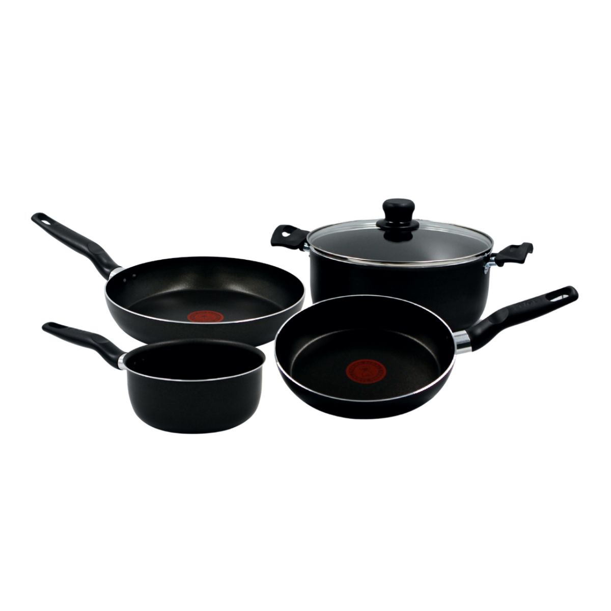 Batería de Cocina T-Fal Vital Antiadherente 5 Piezas Thermo Señal - Negro.