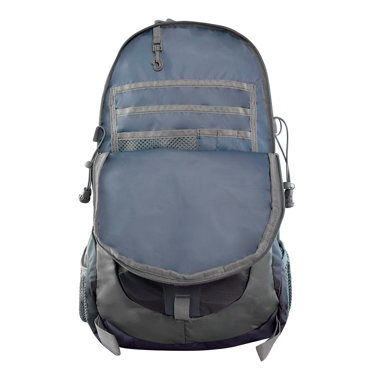Mochila para montaña Nat Geo, Daytona 30 L con silbato negro S.O.S., MNG3301, gris.