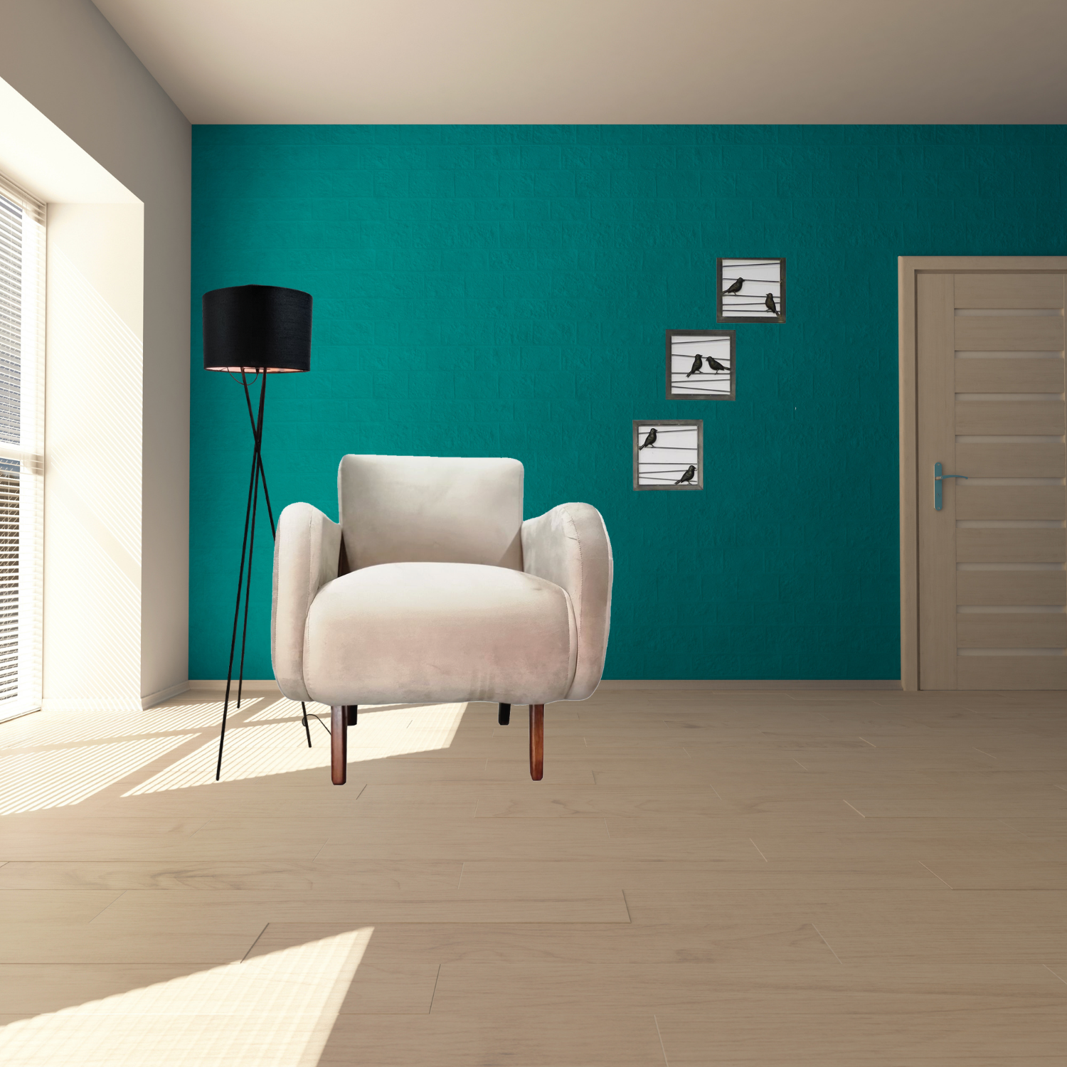 Antema Sillón Sofá Individual Color Beige elegante para toda ocasión, para recepción, salas, oficina, eventos NO es necesario armar, solamente abrir y usar