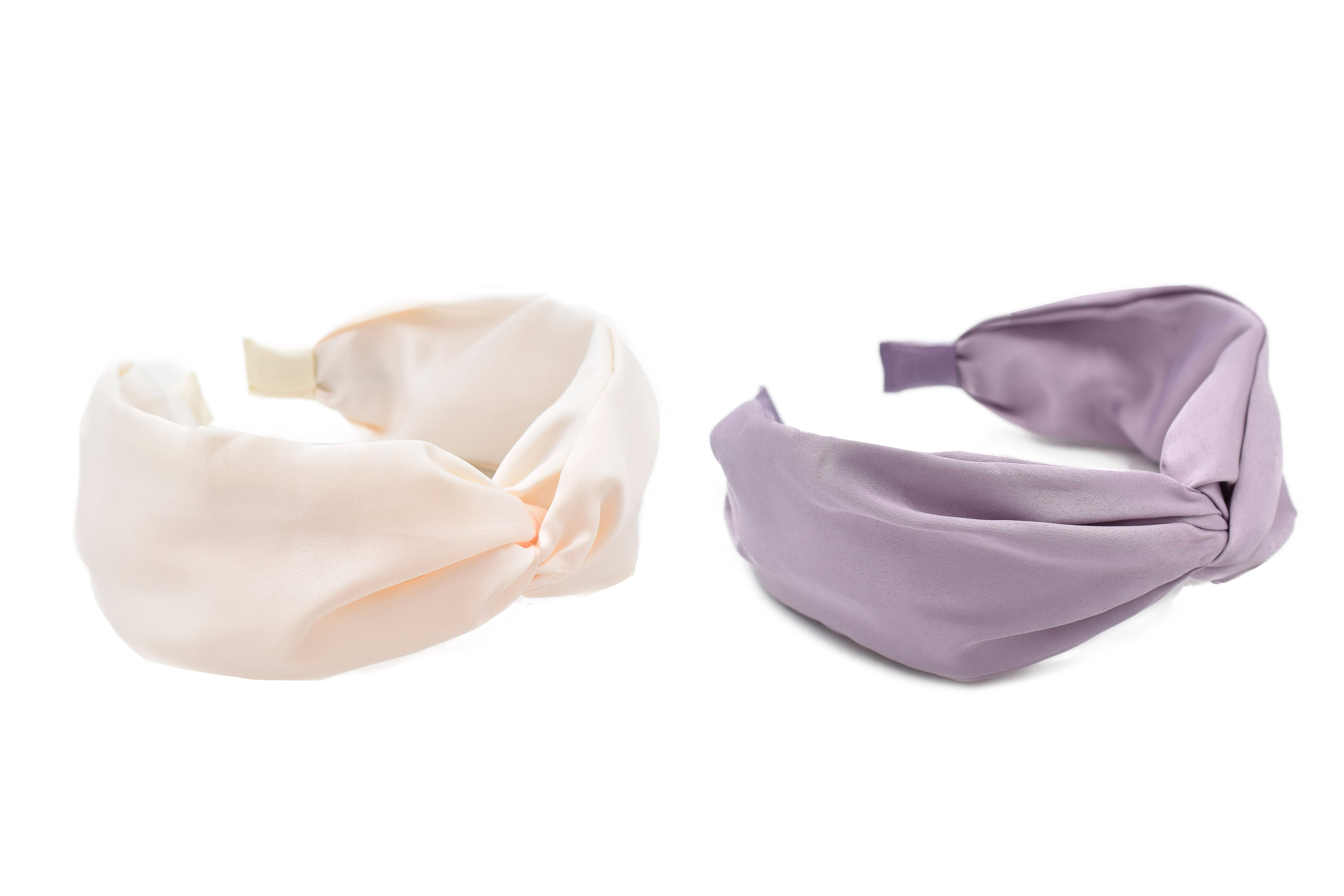 SAFIRIT, 2 Diademas  de nudo, diferentes colores, tela tipo satín