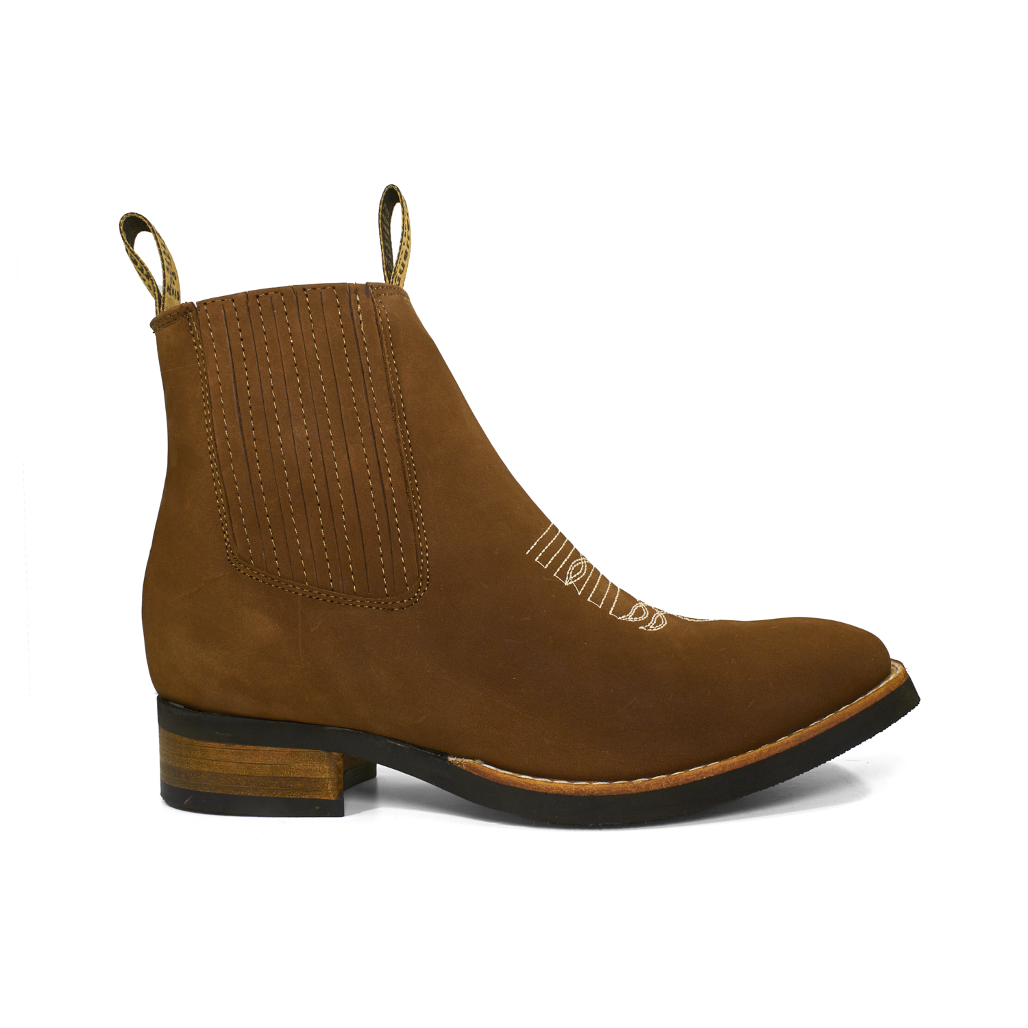 Botines Botas Cuadradas Vaqueras Caballero Charras Piel 100%