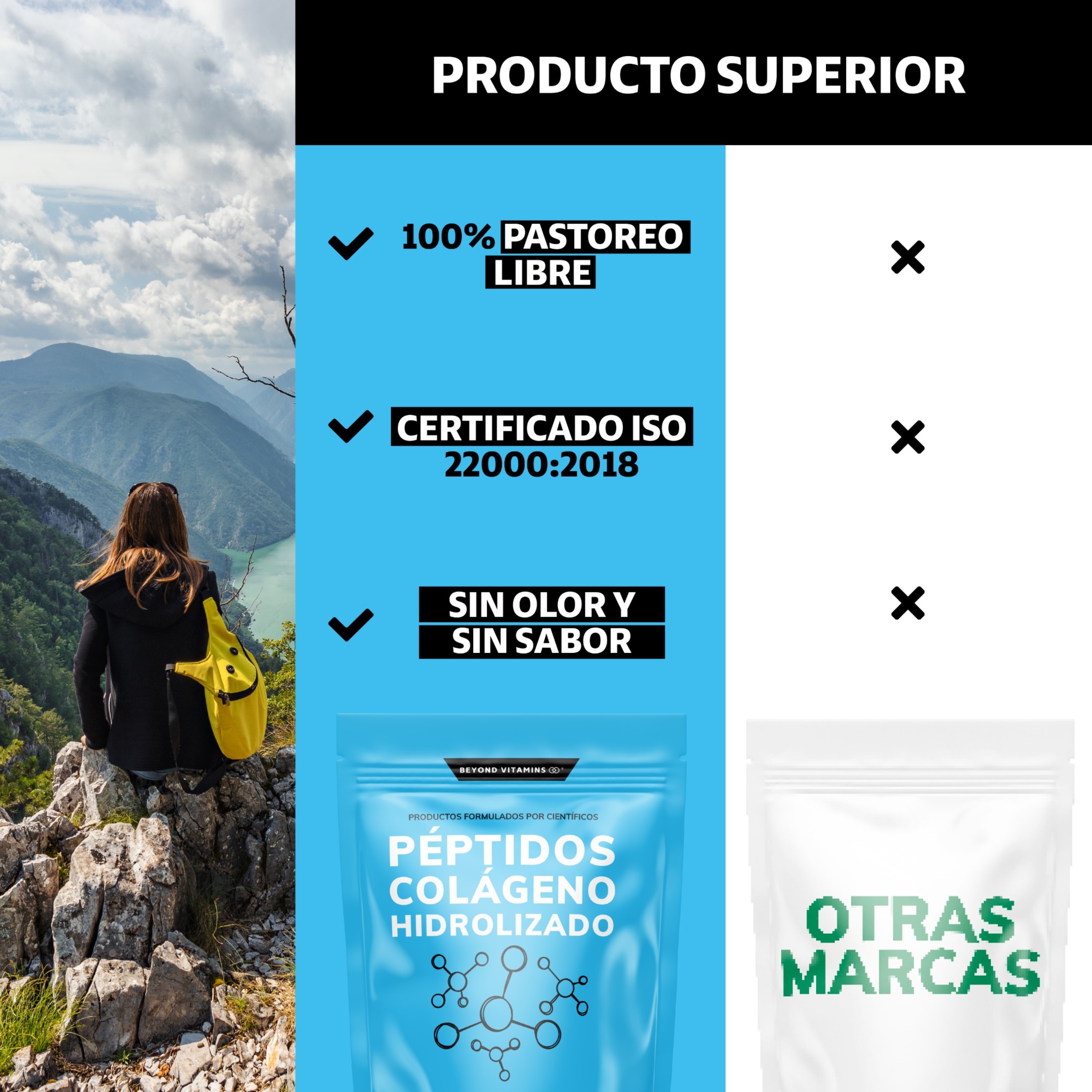 Suplemento Alimenticio Beyond Vitamins Péptidos de Colágeno Hidrolizado 500 gr