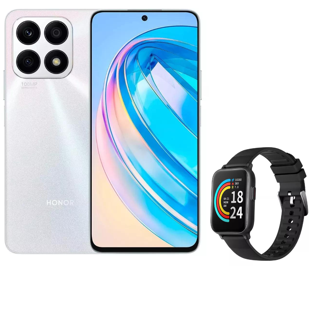 Celular Honor X8A plata 8gb ram 256gb con Smartband regalo.
