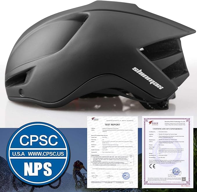 Casco bicicleta,Shinmax Casco para bicicleta adultos,certificado por Cpsc con luz de carga USB y gafas magnéticas desmontables, protección UV y correas de ajuste reflectantes y bolsa de transporte Casco Bicicleta Montaña/carretera Casco Bici SM-T88