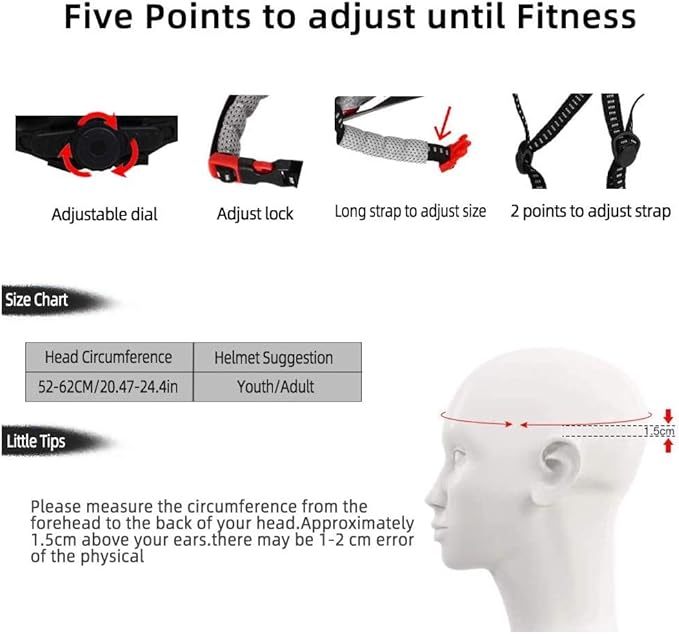 Cascos de Bicicleta para Adultos con 2 pares de Gafas de Protección y Luz Trasera, Casco de Ciclismo Fresco para Adultos para viajeros urbanos, montaña, tamaño Ajustable， para Hombres y Mujeres