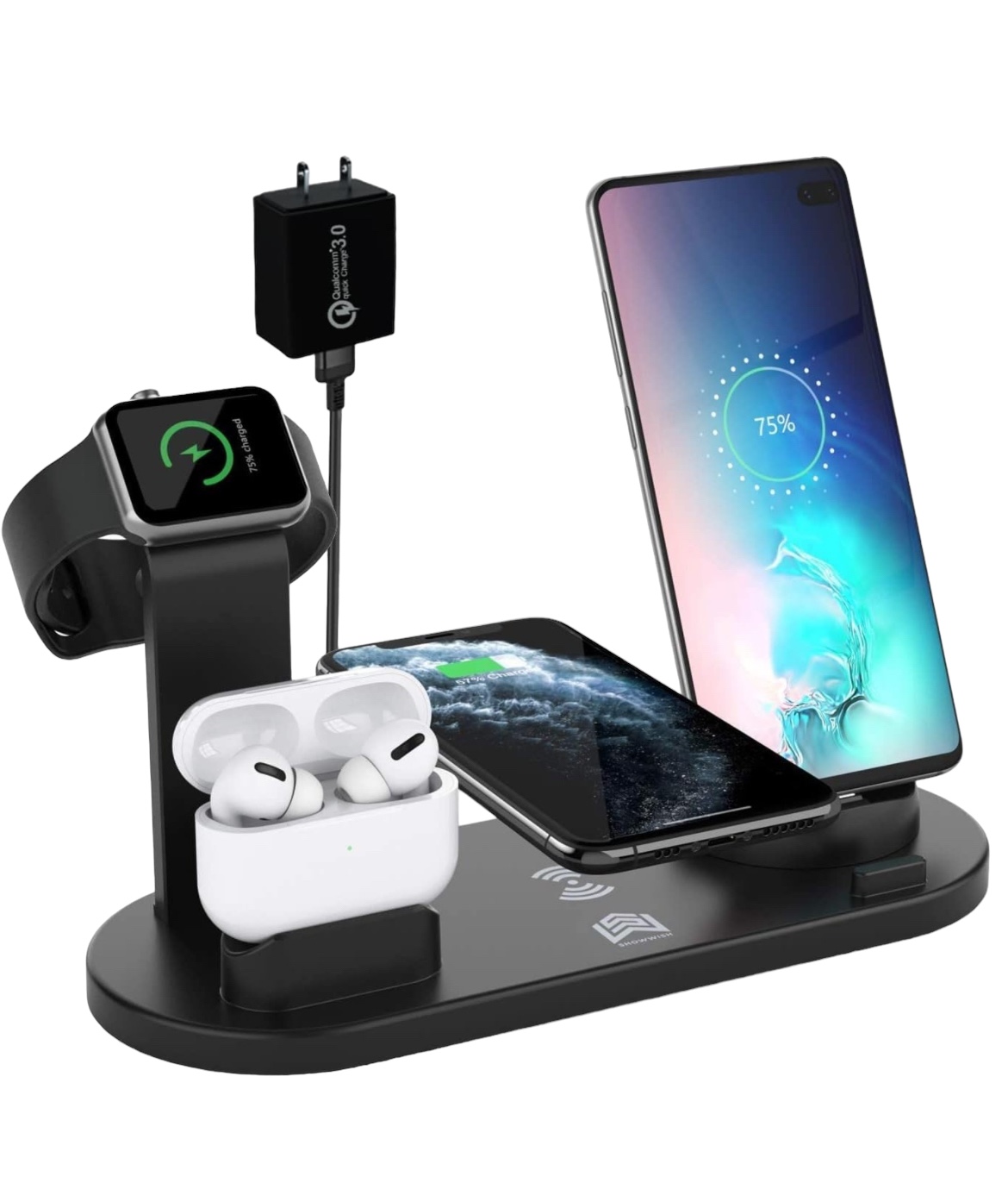 Kamysen Cargador Inalámbrico En 1,soporte De Carga Inalámbrica