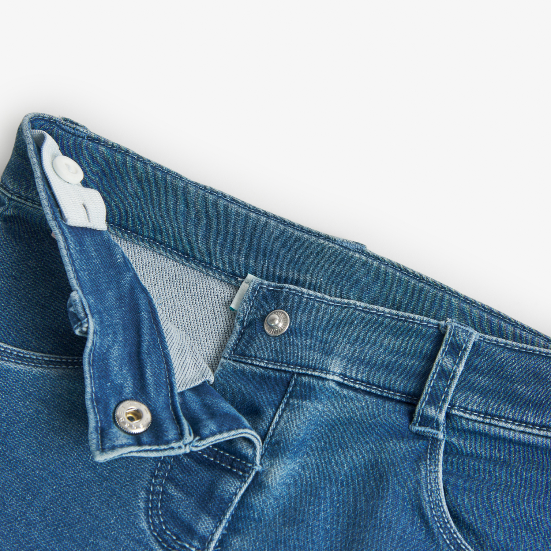 Pantalón Denim Punto Lavado Bleach Para Niña BOBOLI