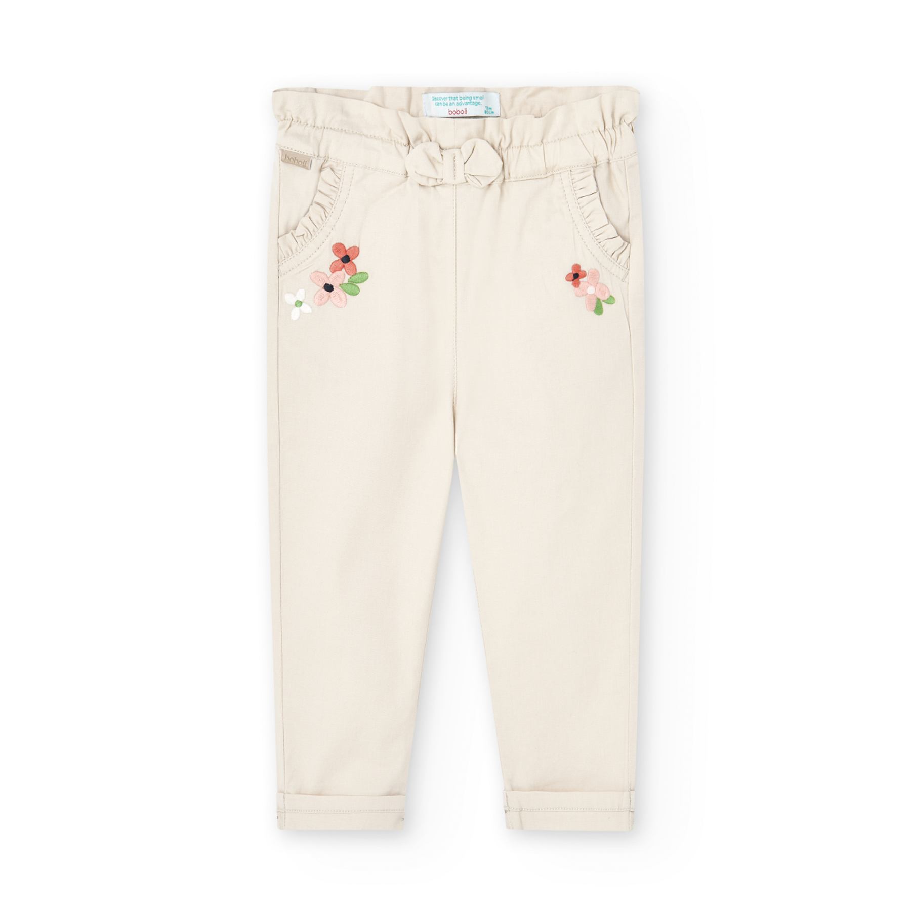 Pantalón Gabardina Créme Para Niña BOBOLI