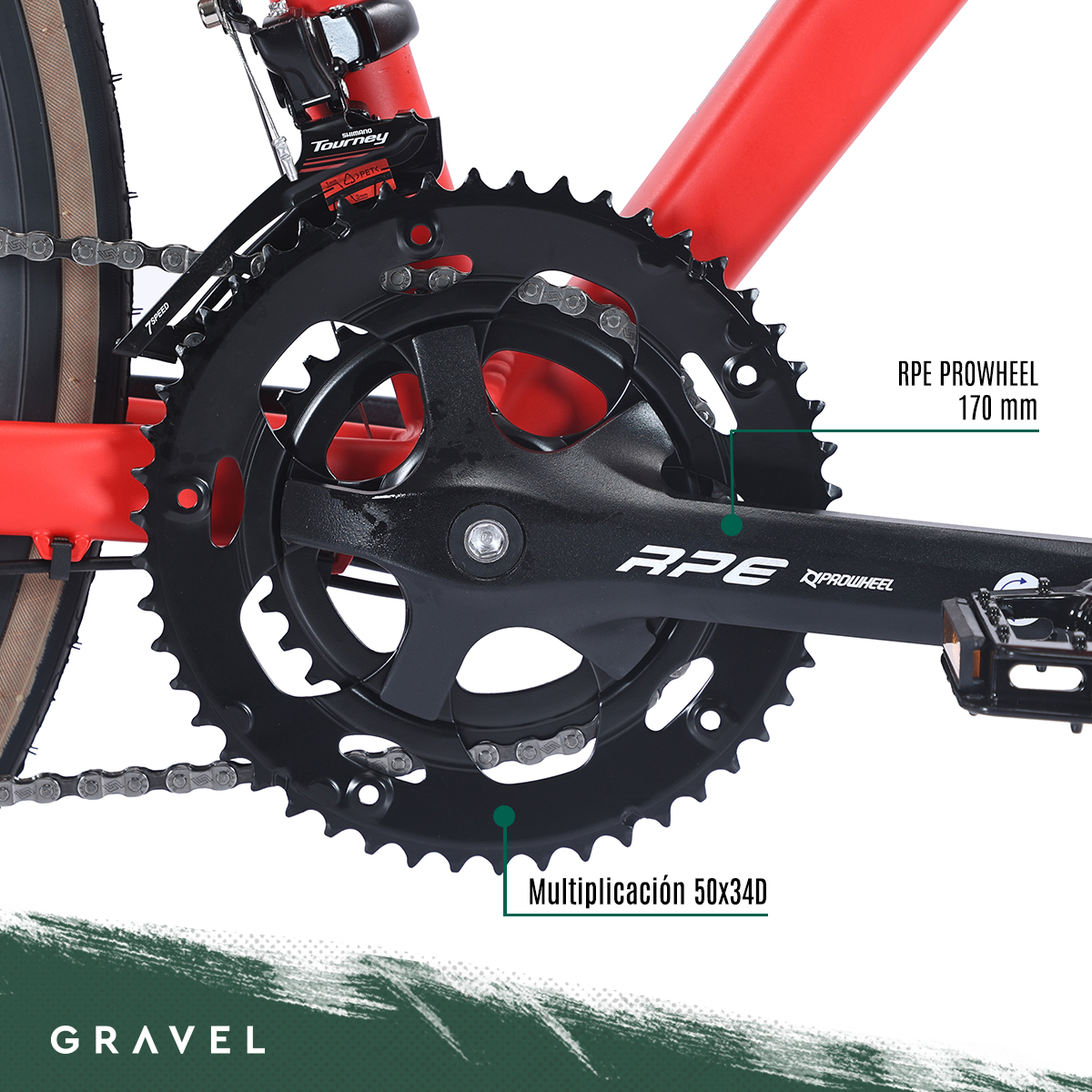 Bicicleta De Ruta Gravel Armstrong R700 14v Rojo M 54 