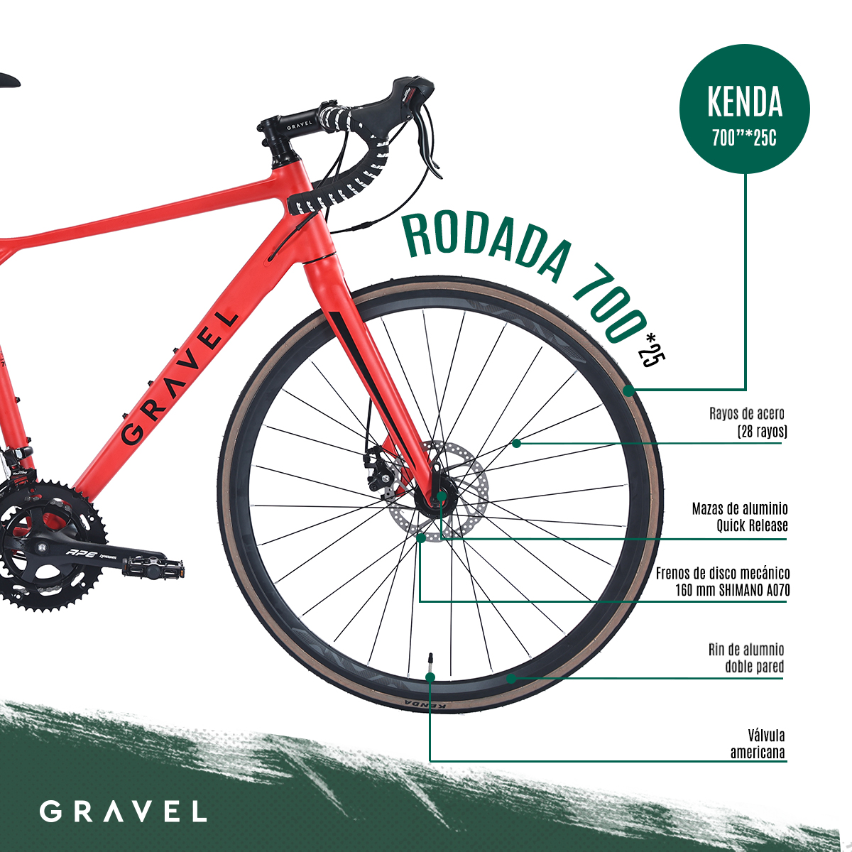 Bicicleta De Ruta Gravel Armstrong R700 14v Rojo M 54 