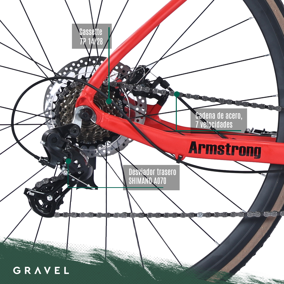 Bicicleta De Ruta Gravel Armstrong R700 14v Rojo M 54 
