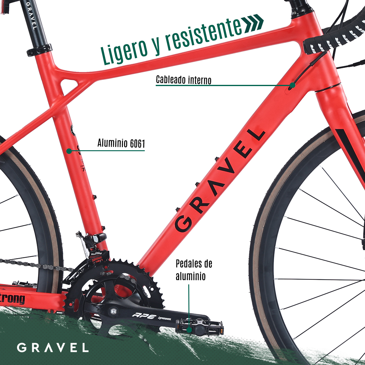 Bicicleta De Ruta Gravel Armstrong R700 14v Rojo M 54 