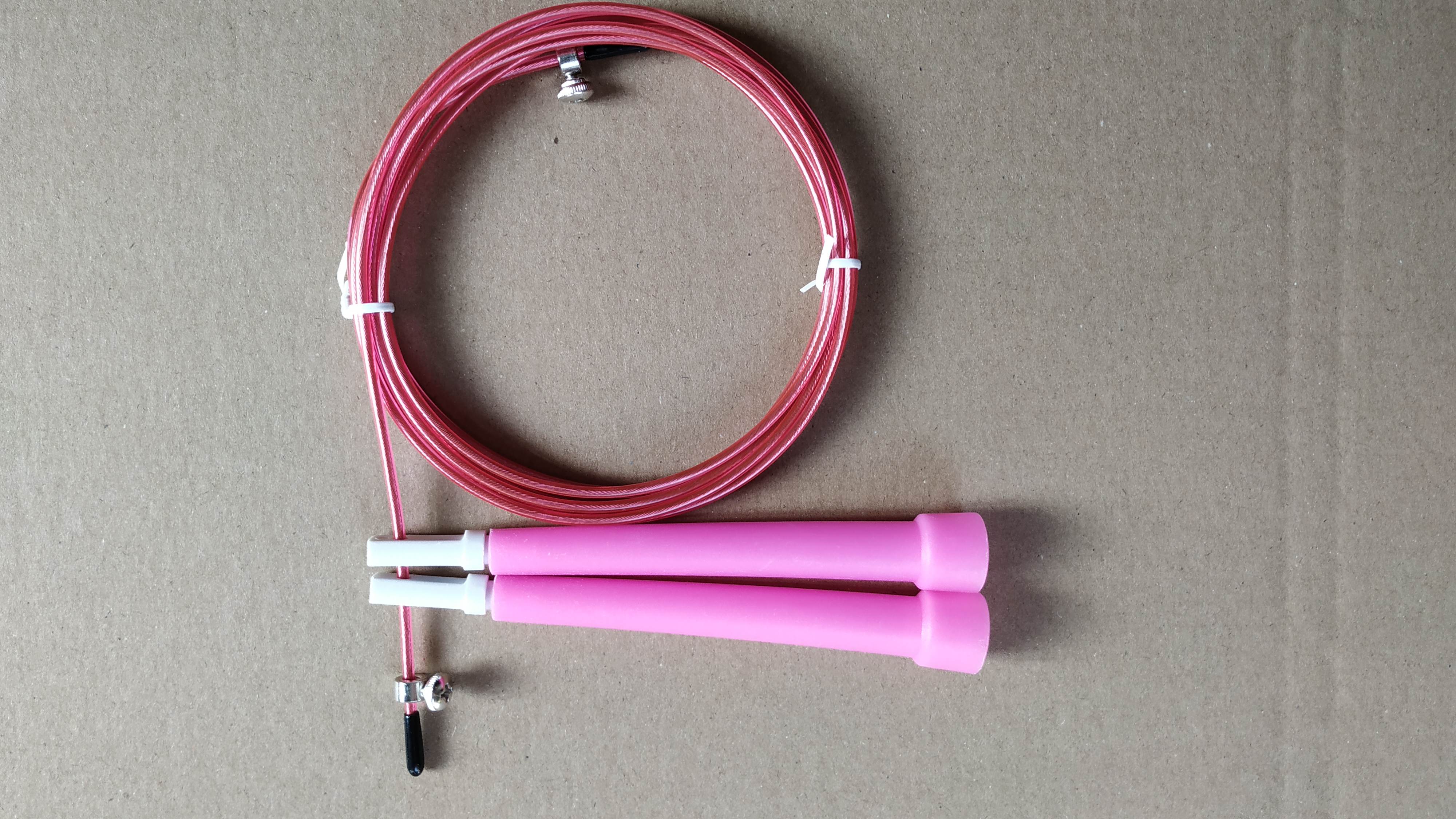 Pack de 2 Cuerdas Para Saltar Ajustable Crossfit Ultra Rapida 3m 360 grados Color Rosa