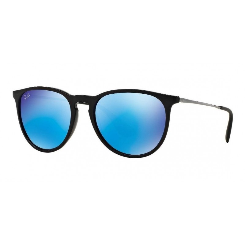 Lentes de sol Ray Ban Rb4171 601/55 Erika Azul Espejo Negro Mate Original