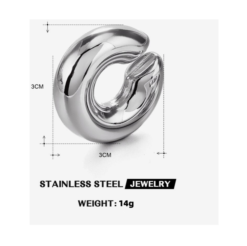 Aretes Grandes Para Mujer Earcuff plateado.