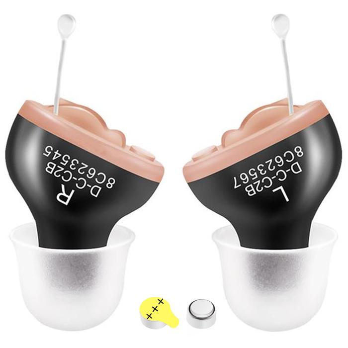 Sordera Aparatos Auditivos, MXHBK-001-16, 1 par, Negro, 200Hz -7645Hz, 27,6dB, 1,3V, Batería A10, Plástico ABS,, HearingBlak.