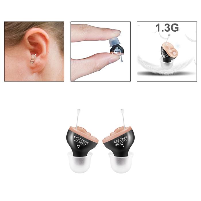 Sordera Aparatos Auditivos, MXHBK-001-16, 1 par, Negro, 200Hz -7645Hz, 27,6dB, 1,3V, Batería A10, Plástico ABS,, HearingBlak.