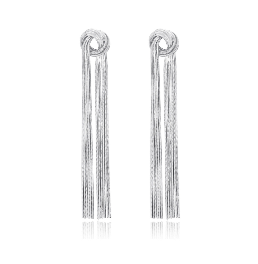 Aretes Elegantes Con Vidriantes plateados.
