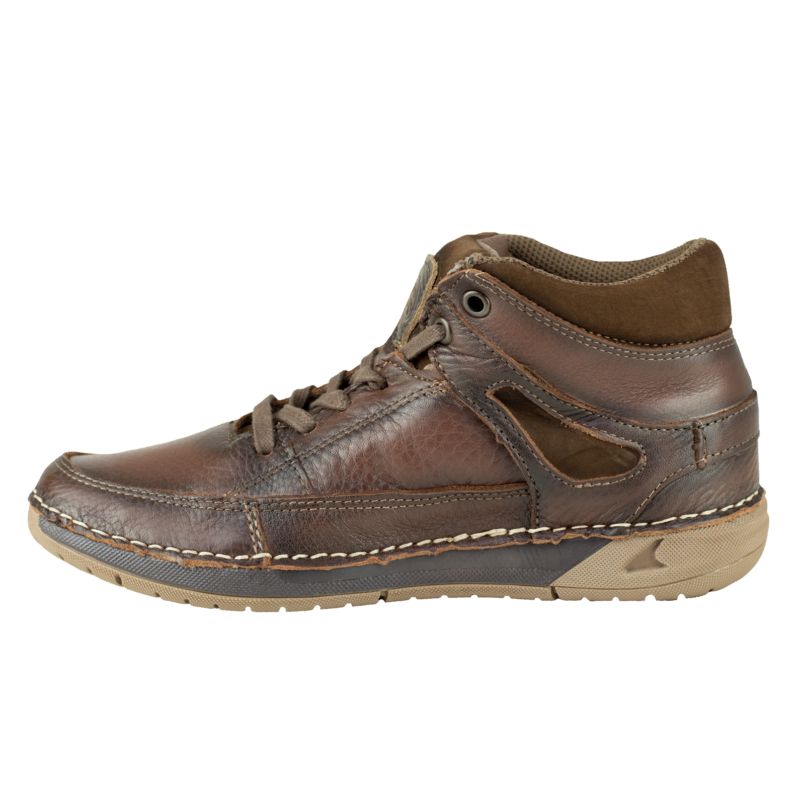 Botin Medio Hombre Confort Lobo Solo 8981 Mahogany Graneado.
