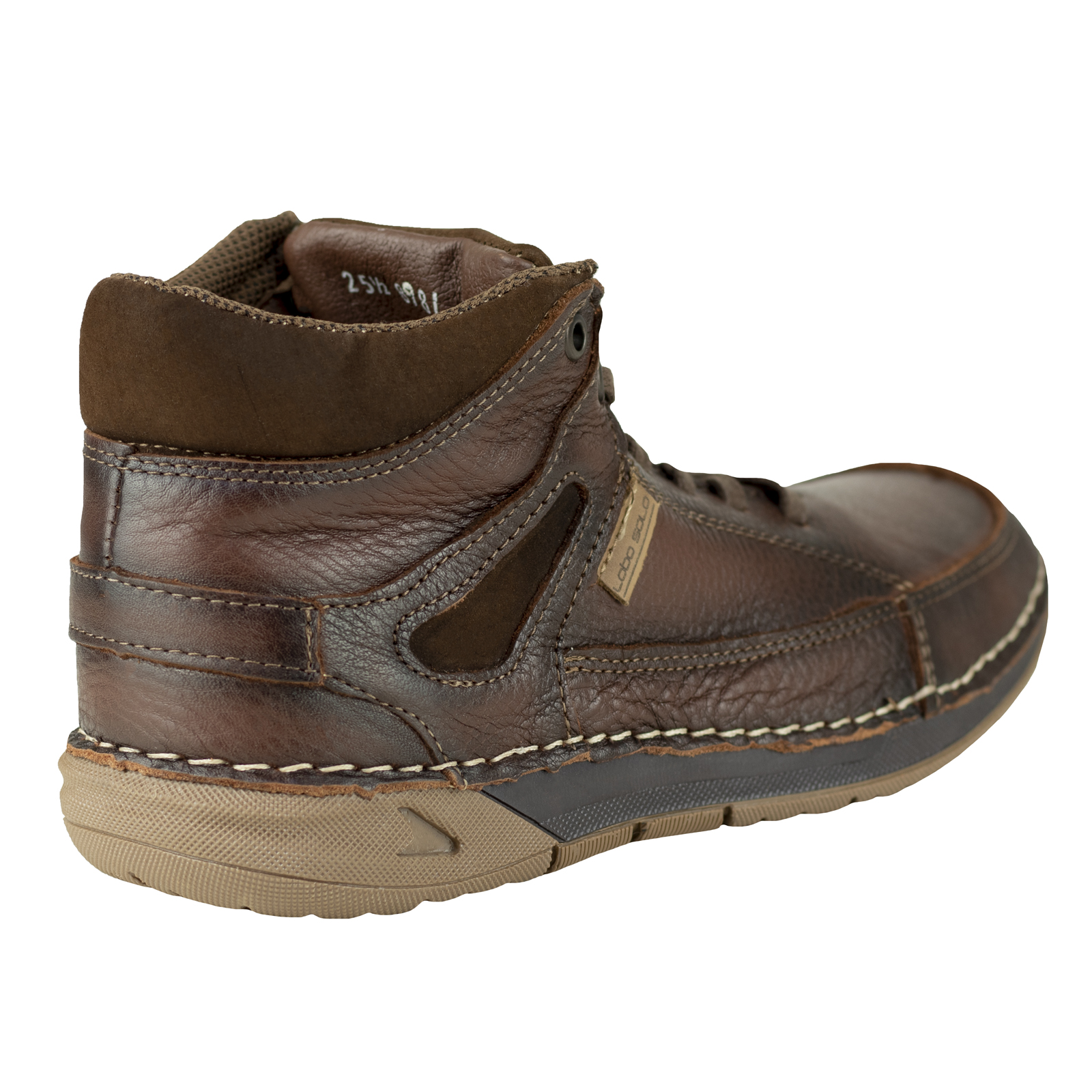 Botin Medio Hombre Confort Lobo Solo 8981 Mahogany Graneado.