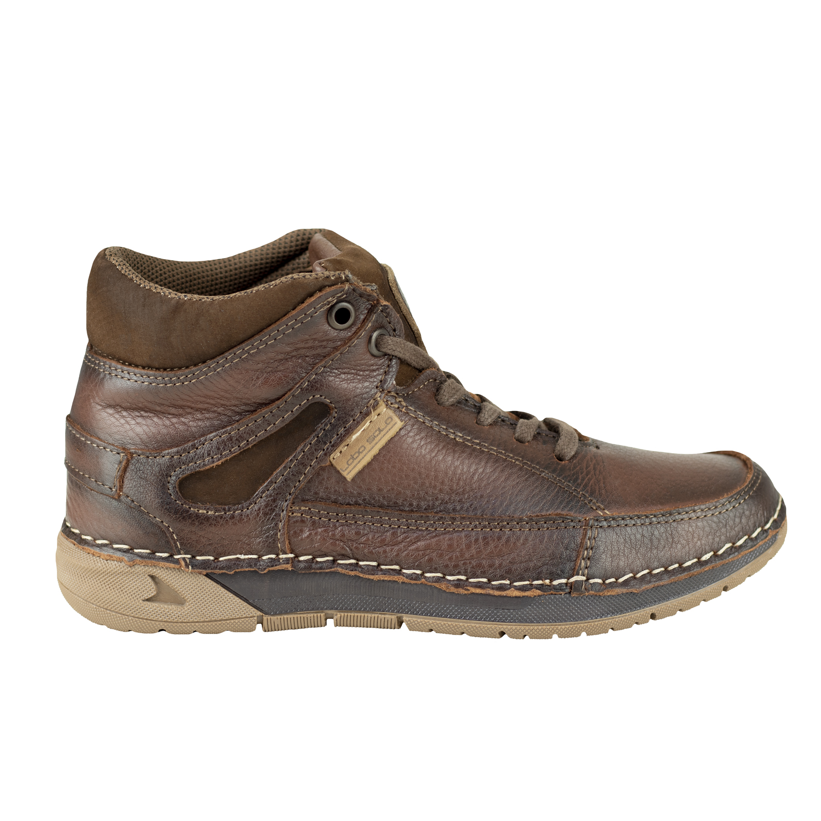 Botin Medio Hombre Confort Lobo Solo 8981 Mahogany Graneado.