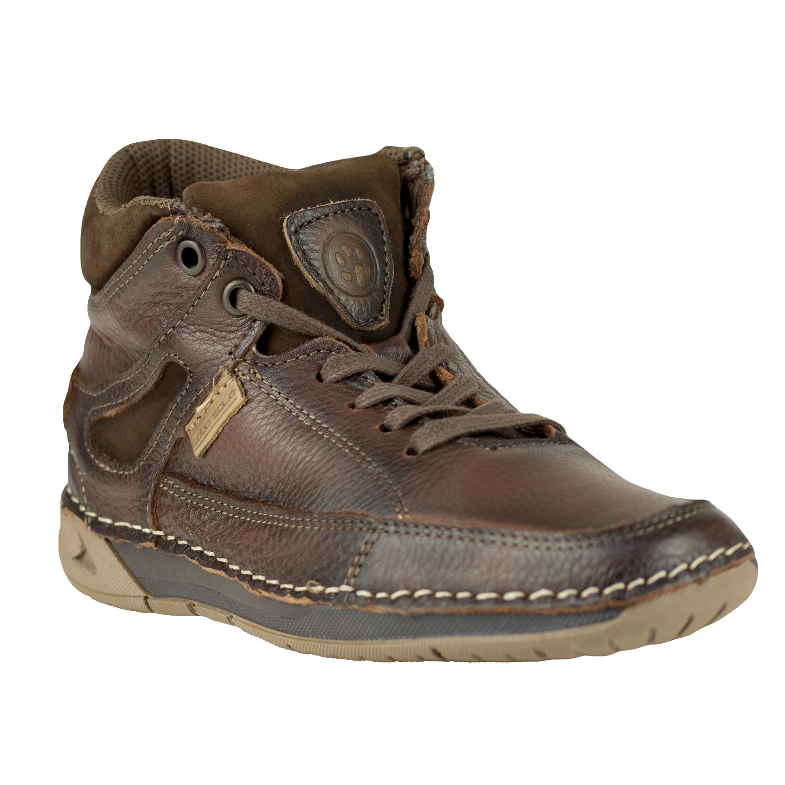 Botin Medio Hombre Confort Lobo Solo 8981 Mahogany Graneado.