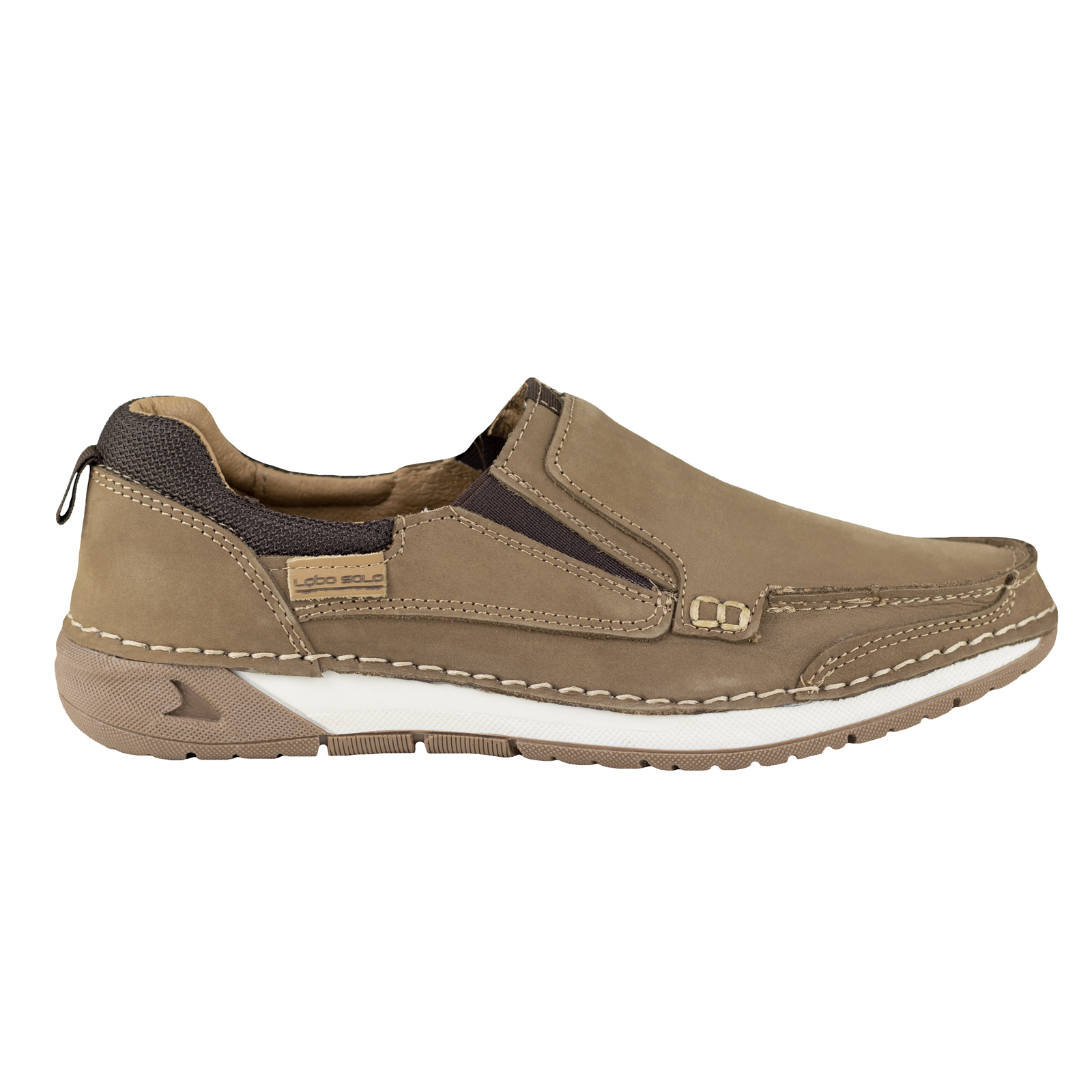 Mocasines Hombre Lobo Solo De Piel Cocidos 8982 Nobuck Grey.