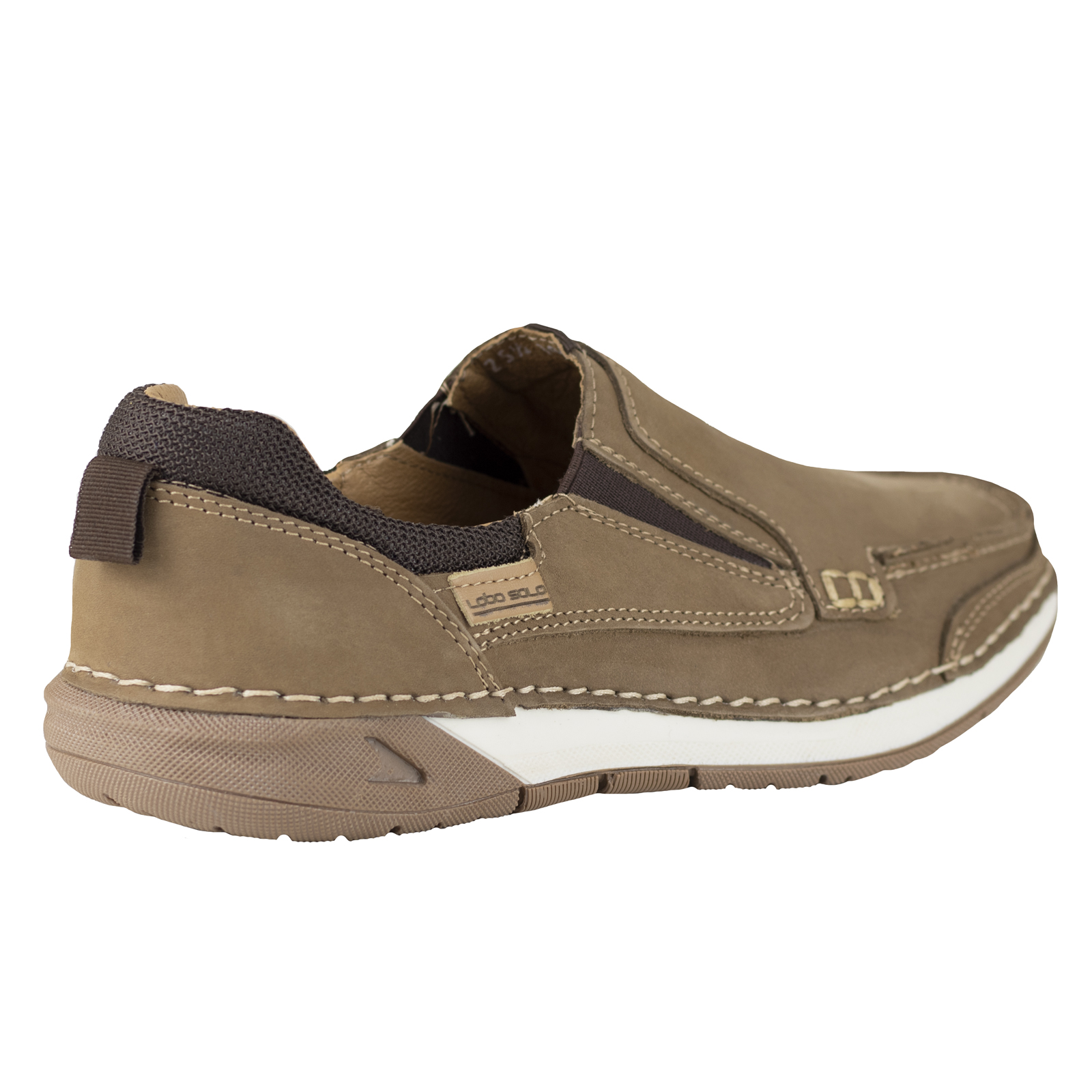 Mocasines Hombre Lobo Solo De Piel Cocidos 8982 Nobuck Grey.