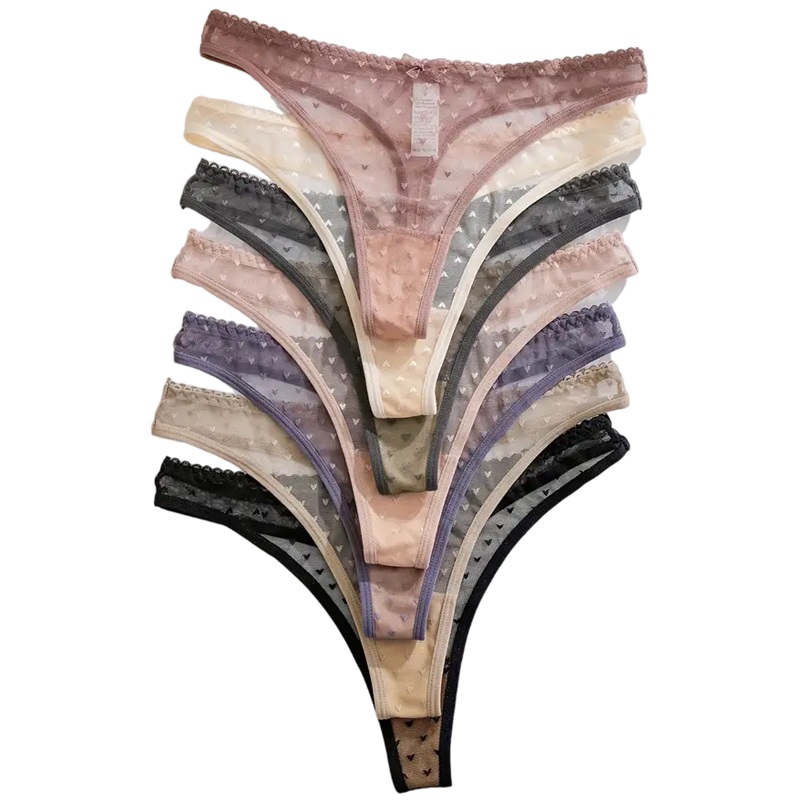 Tangas De Malla Semi Transparente 7 piezas.