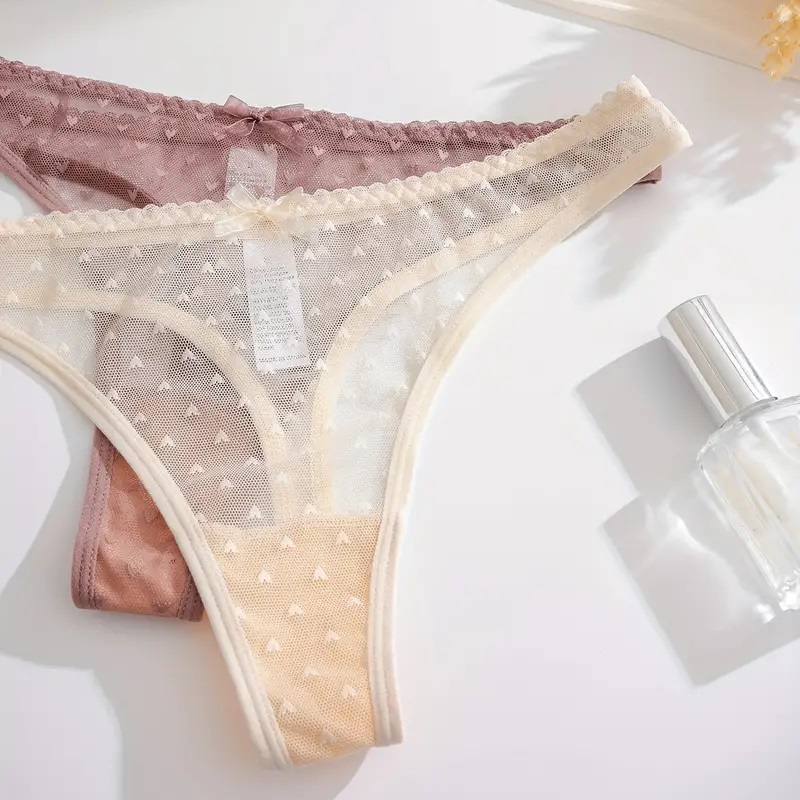 Tangas De Malla Semi Transparente 7 piezas.